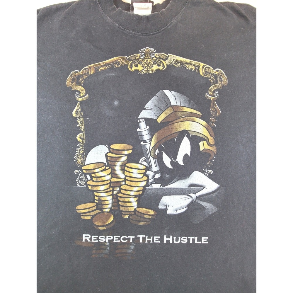 Take‎ Cover Marvin the Martian Respect the Hustle Graphic T-Shirt Black XL Mens